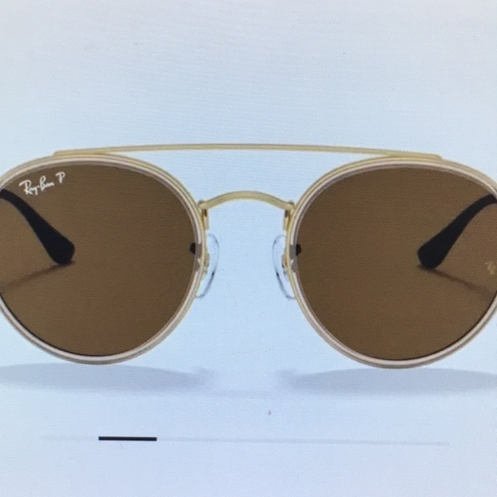 Ray-Ban Gold and Brown Sunglasses